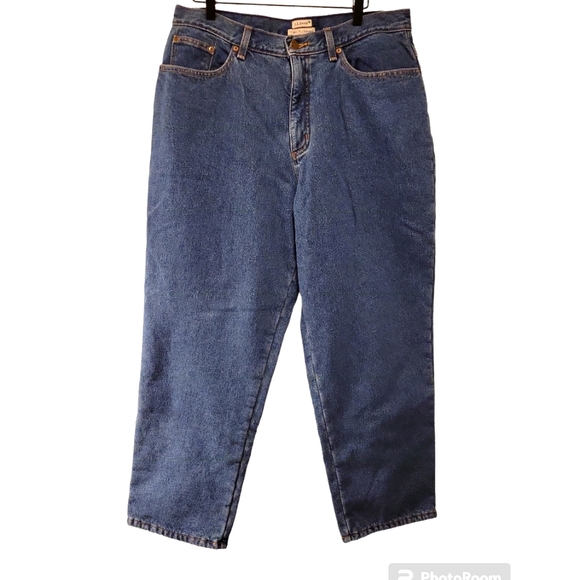 L.L. Bean Denim - L.L.Bean, Fleece Lined Jeans, Orignal Fit/Relaxer, Women's sz 16 Pet, L-39.5 Inc